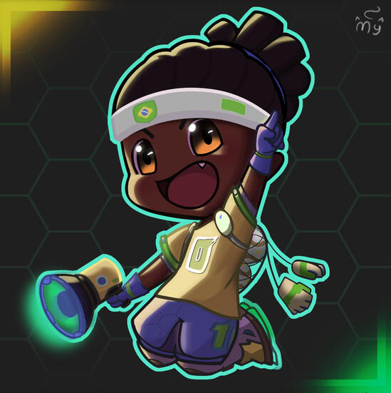 Corpo inteiro chibi.